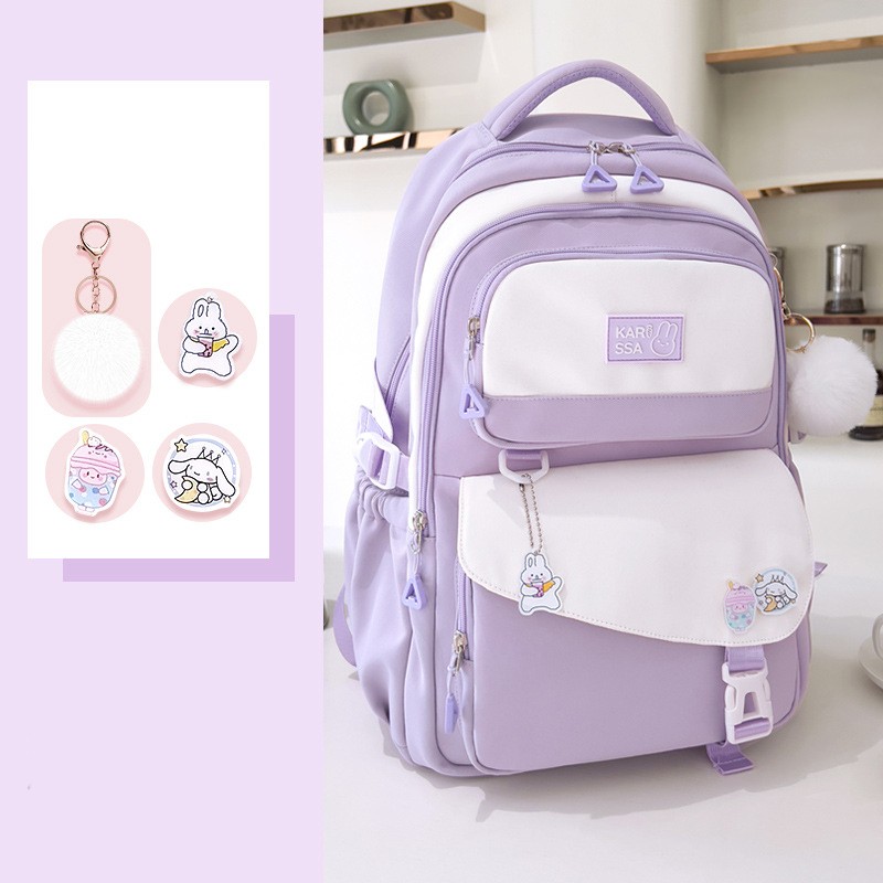 Cute Casual Premium Kids School Backpack (Purple) Code : 334