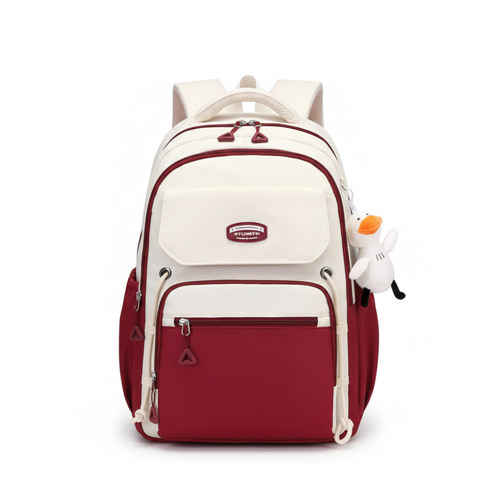 Middle School, High School, and College Students' Schoolbags Stain-Resistant Backpacks (Red) Code : 316